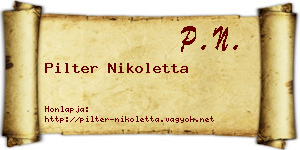 Pilter Nikoletta névjegykártya